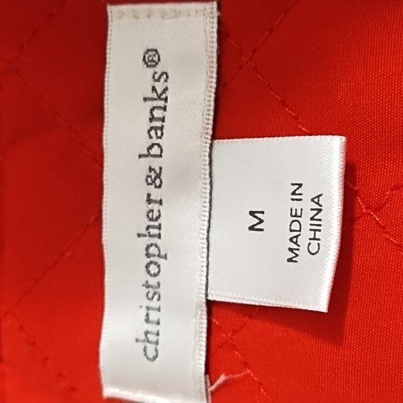 Christopher & Banks Red Quilted Lightweight Vest Medium Snap Closure - Picture 6 of 8